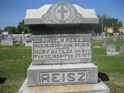 Joseph Anselm Reisz Sr Grave